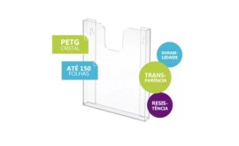 Porta Folha Parede Vertical Acrílico Display A4 - Transparente